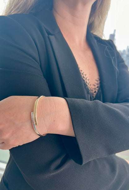 Two Tone Wrap Bangle — 14K Gold