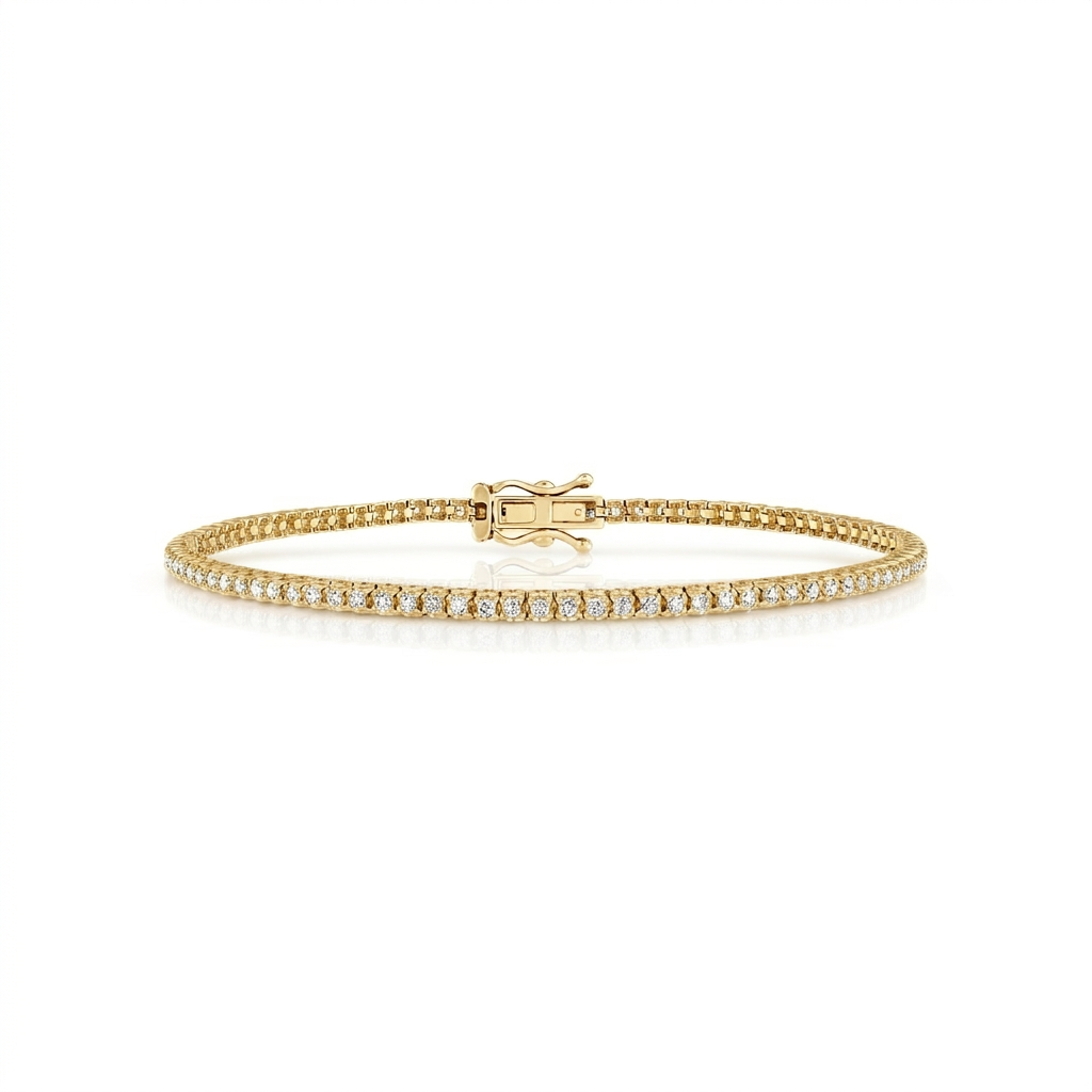 Diamond Tennis Bracelet — 14K Gold