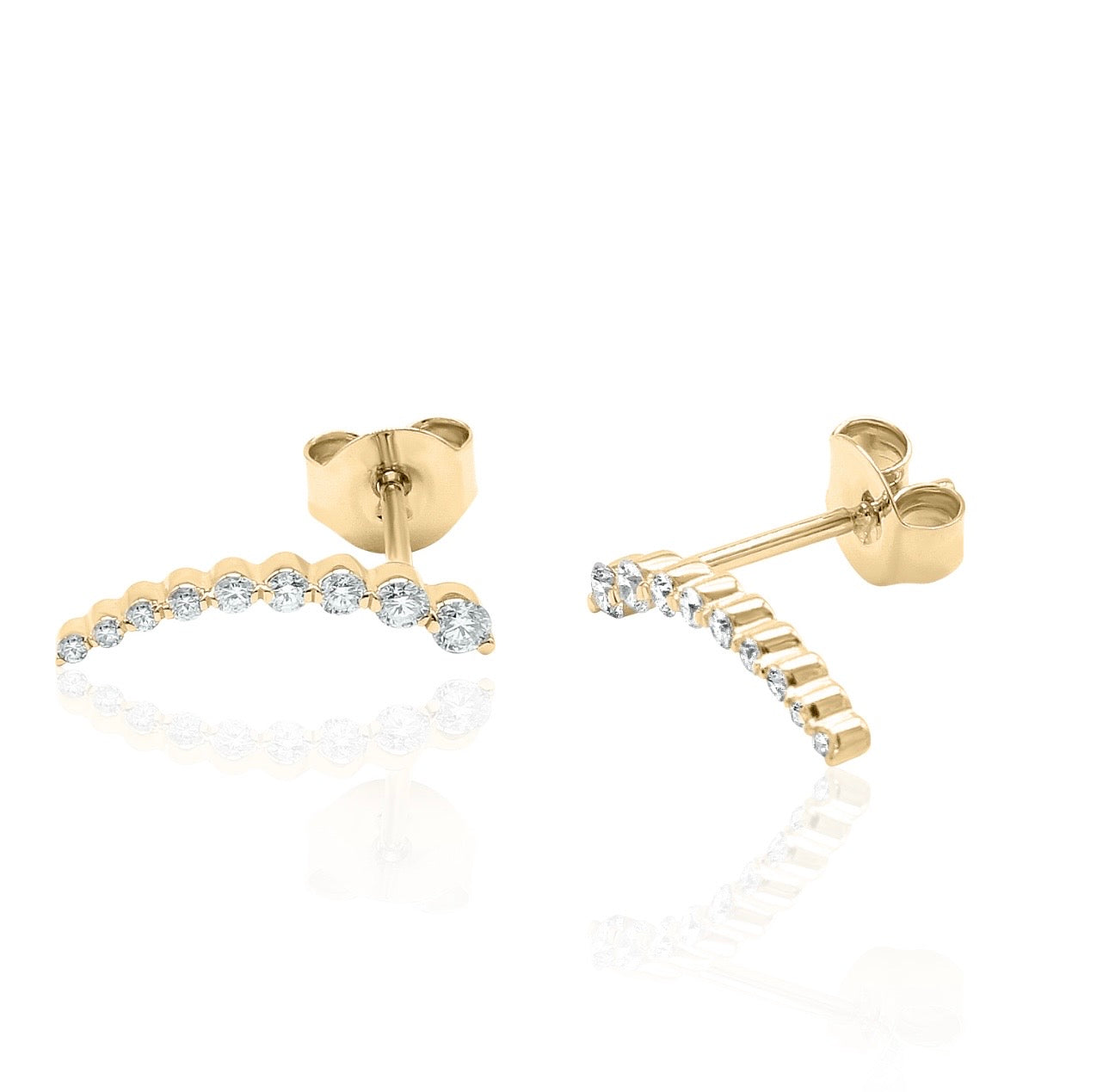 Diamond Ear Climbers — 14K Gold