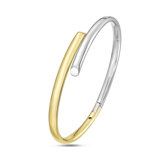 Two Tone Wrap Bangle — 14K Gold