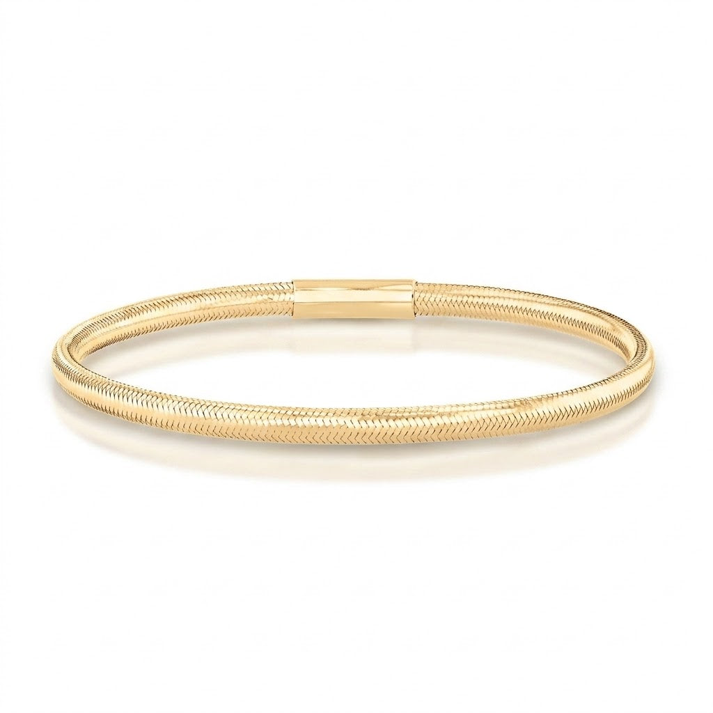 Gold Stretch Mesh Bangle — 14K Yellow Gold