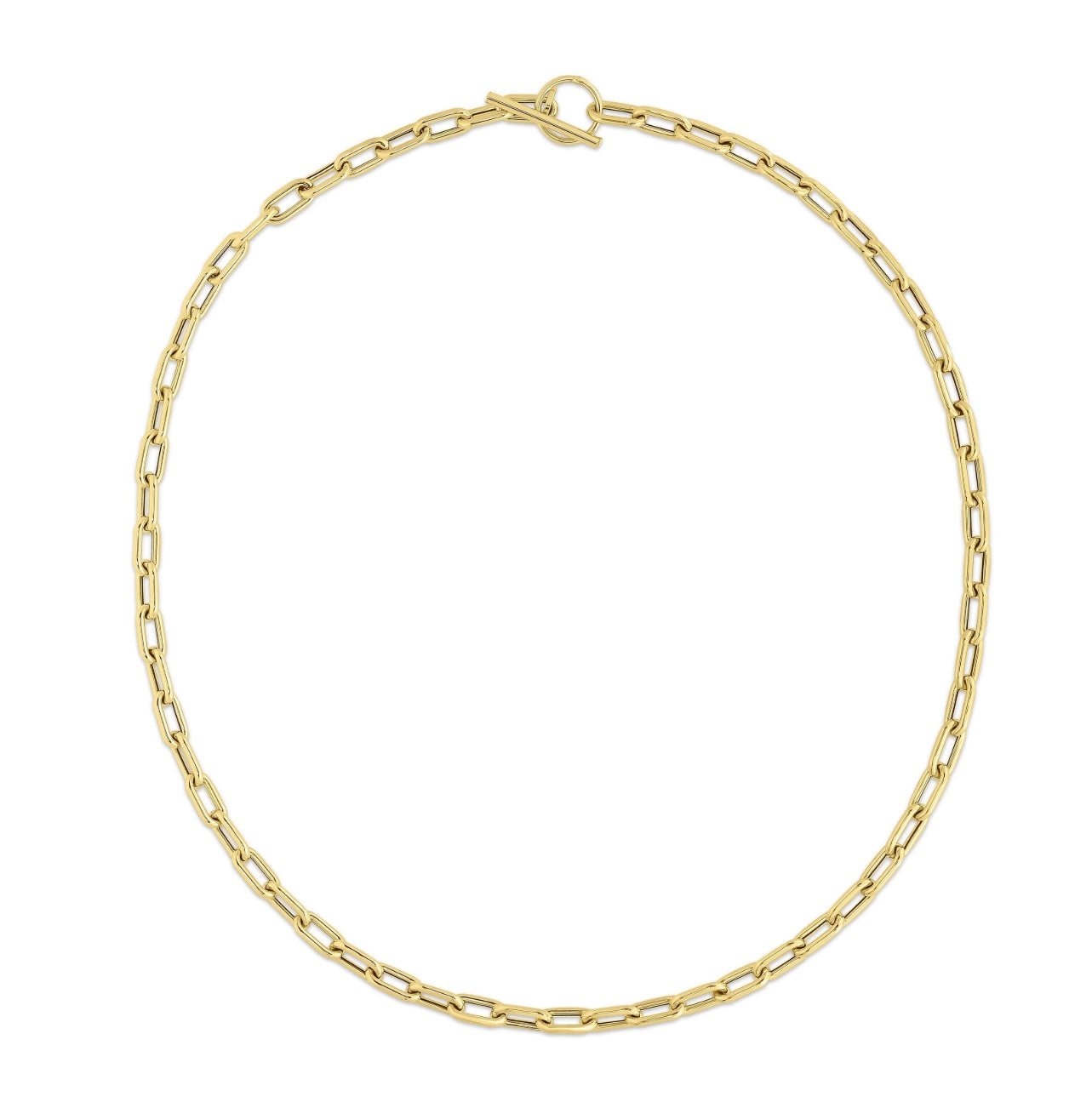 Paperclip Link Chain Necklace — 14K Gold