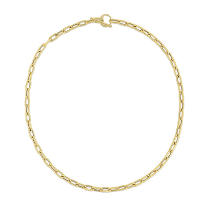Paperclip Link Chain Necklace — 14K Gold