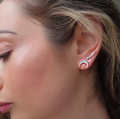 Diamond Ear Climbers — 14K Gold