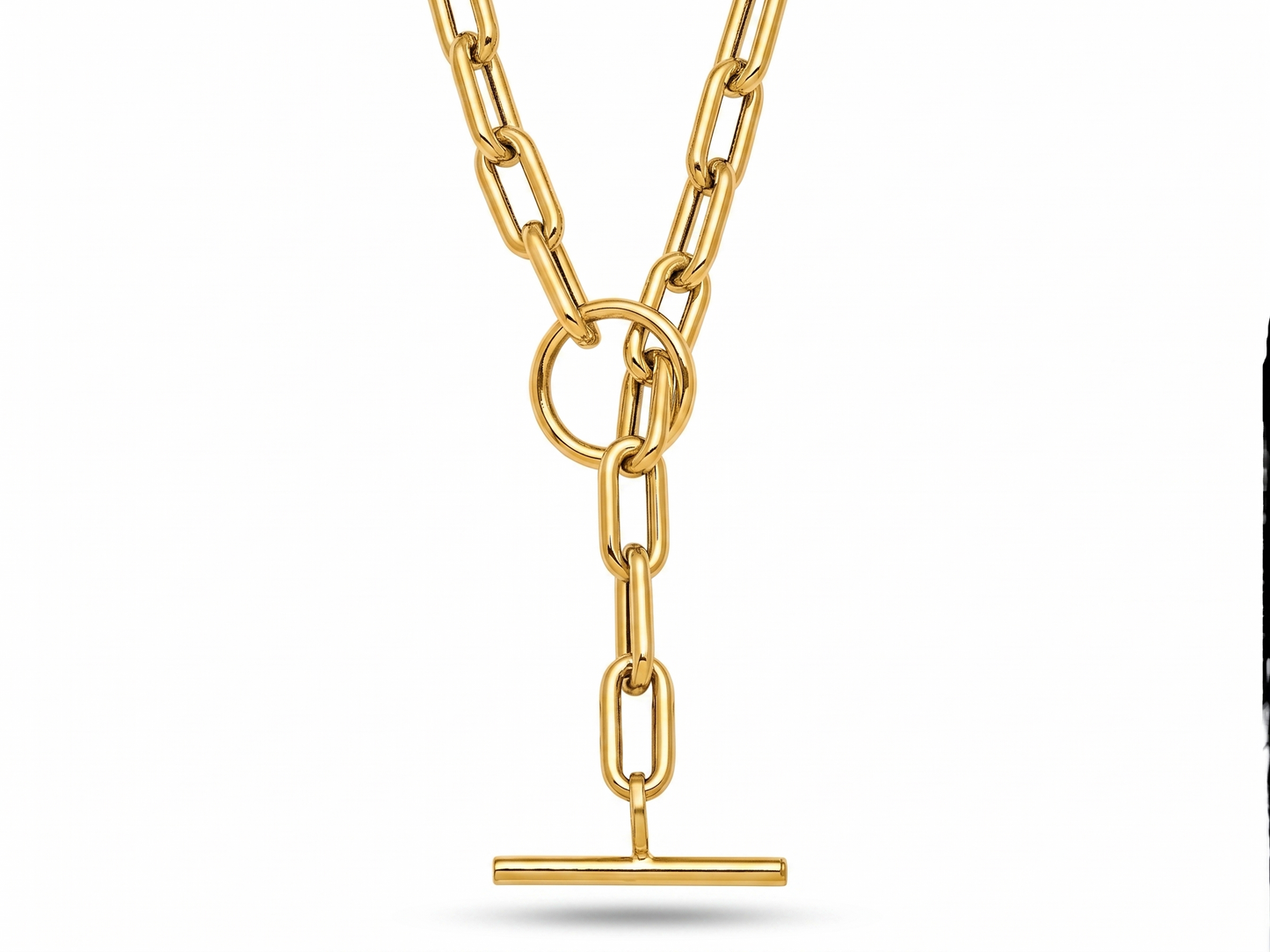 Paperclip Link Chain Necklace — 14K Gold