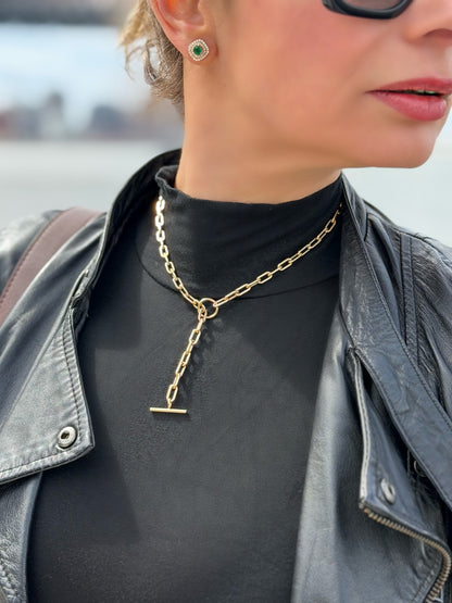 Paperclip Link Chain Necklace — 14K Gold