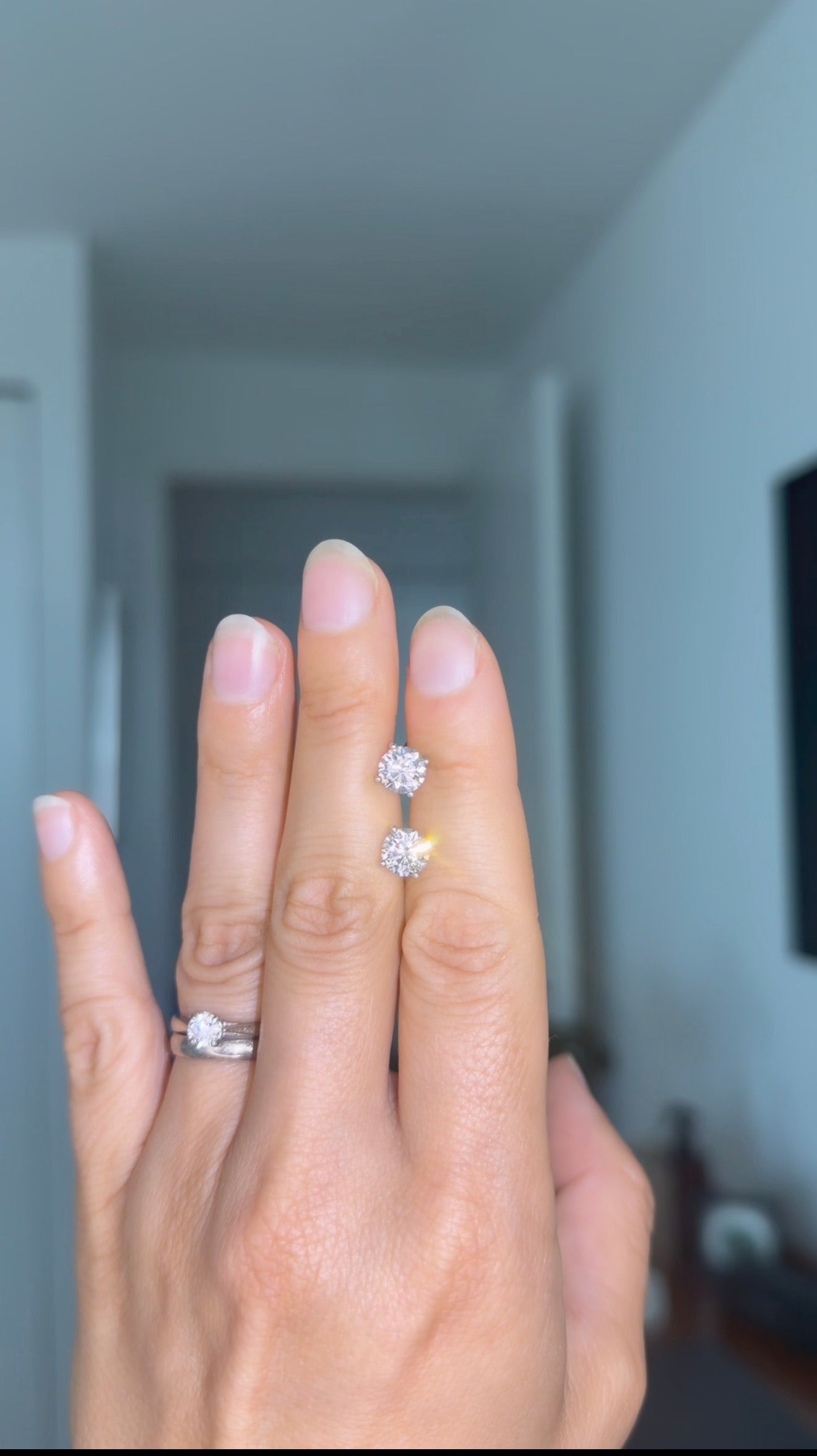 Lab-Grown Diamond Stud Earrings — 14K White Gold