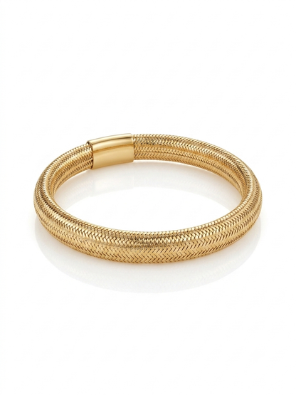 Gold Stretch Mesh Bangle — 14K Yellow Gold