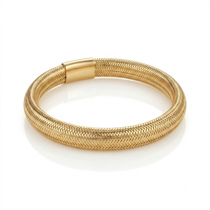 Gold Stretch Mesh Bangle — 14K Yellow Gold