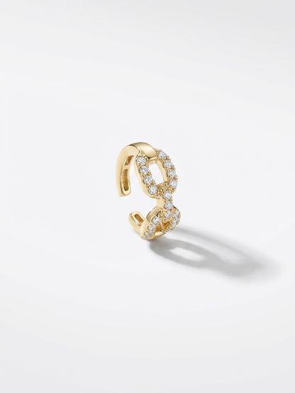 Diamond Link Ear Cuff — 14K Yellow Gold