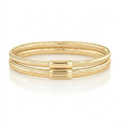 Gold Stretch Mesh Bangle — 14K Yellow Gold