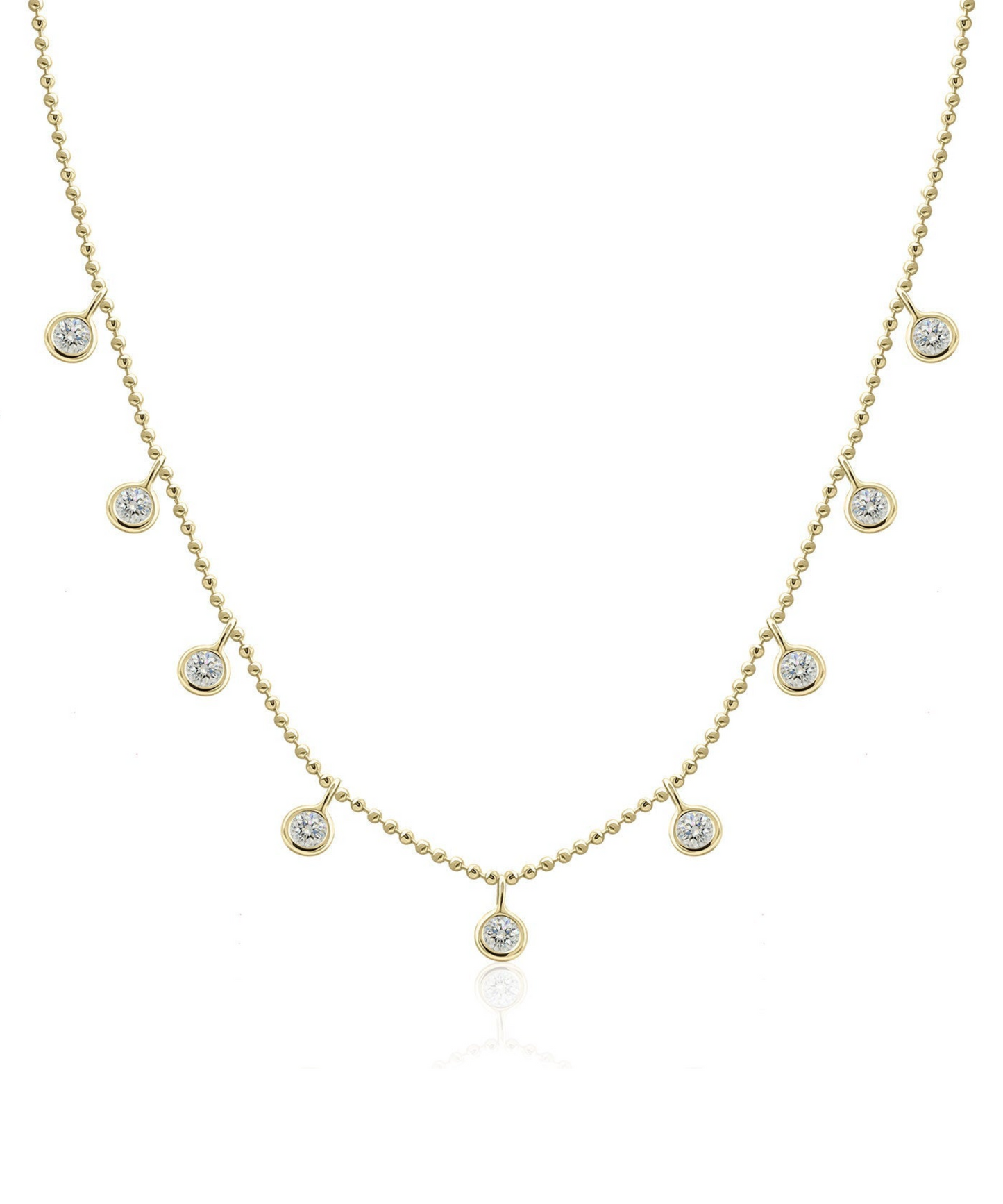 Cleopatra Diamond Station Necklace — 14K Gold
