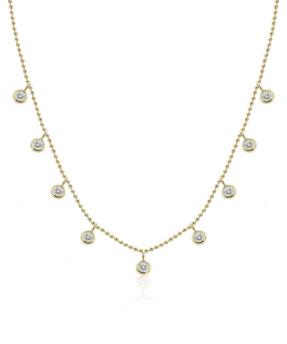 Cleopatra Diamond Station Necklace — 14K Gold