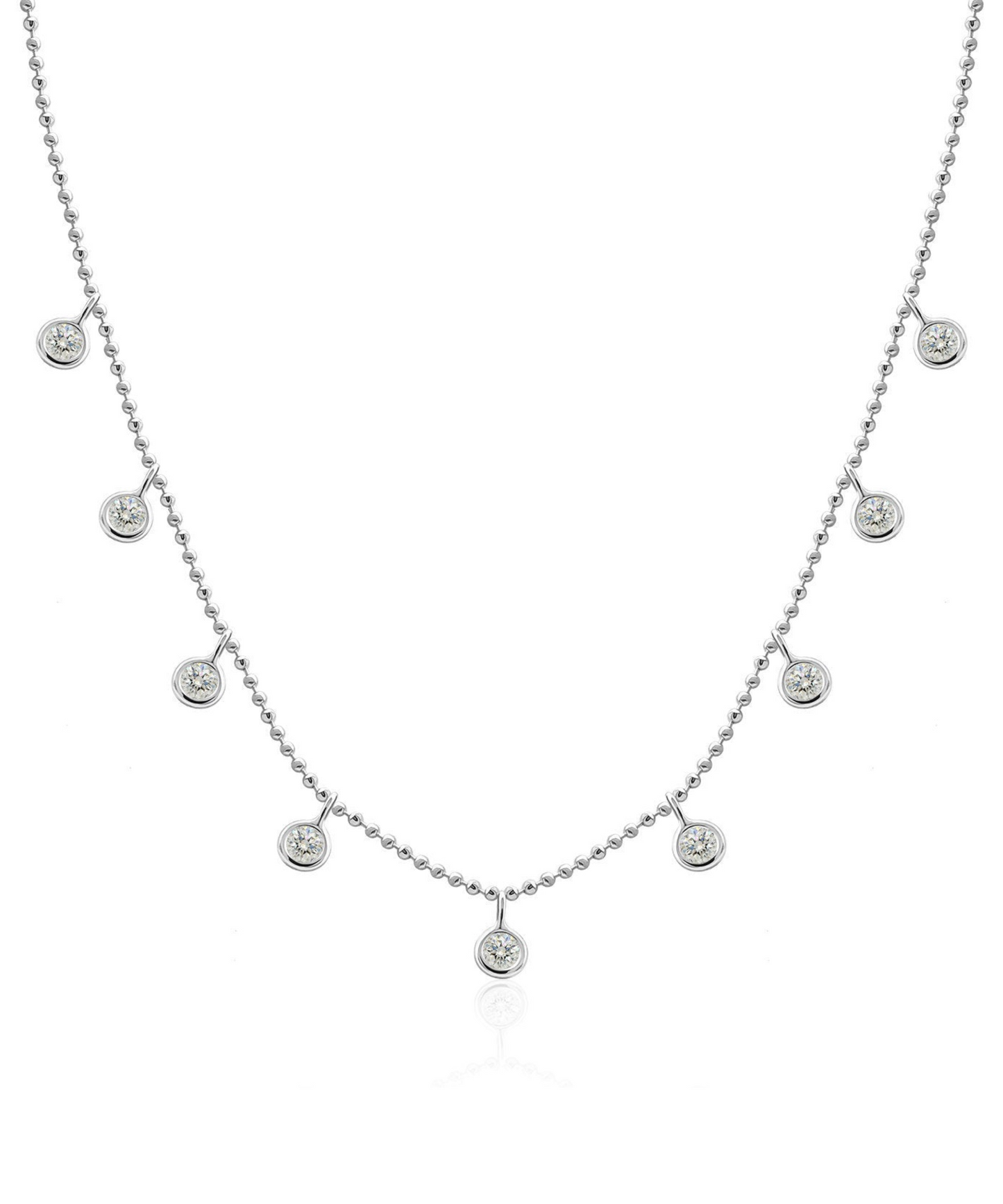 Cleopatra Diamond Station Necklace — 14K Gold