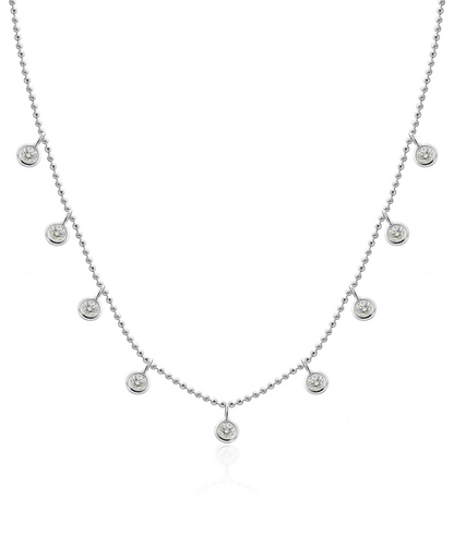 Cleopatra Diamond Station Necklace — 14K Gold