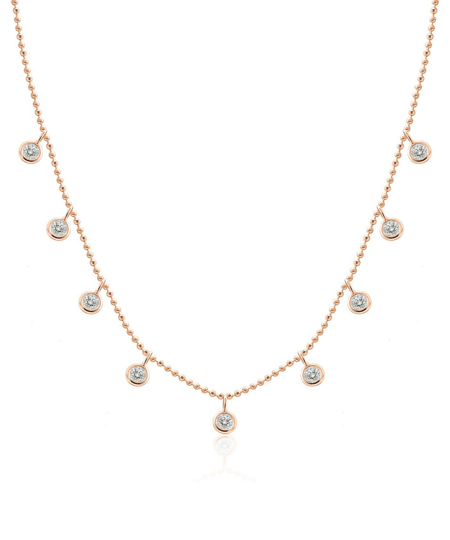 Cleopatra Diamond Station Necklace — 14K Gold