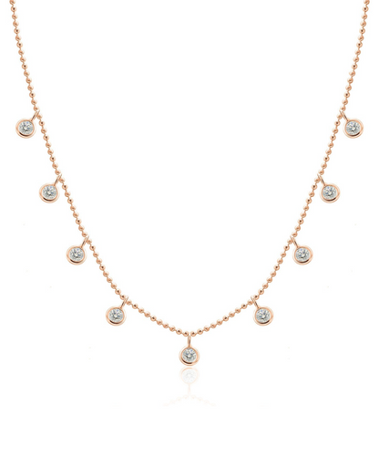Cleopatra Diamond Station Necklace — 14K Gold