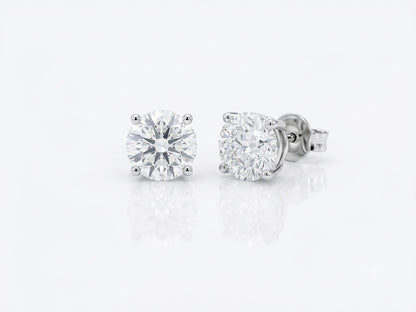 Lab-Grown Diamond Stud Earrings — 14K White Gold