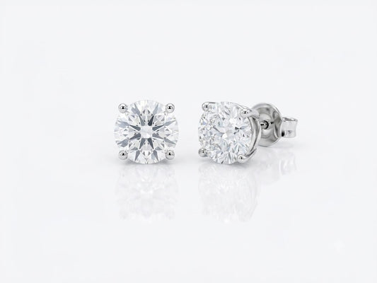 Lab-Grown Diamond Stud Earrings — 14K White Gold