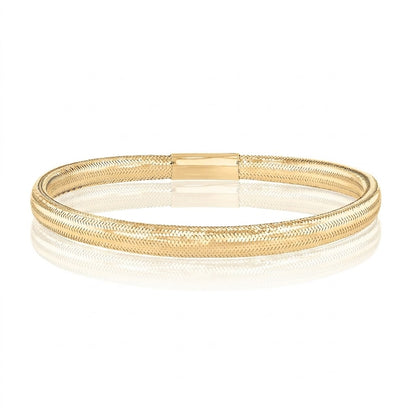 Gold Stretch Mesh Bangle — 14K Yellow Gold