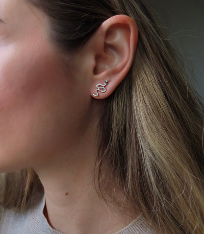 Diamond Snake Ear Climber — 14K Gold